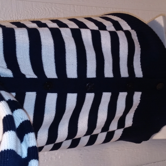 NWT Nautical sweater navy blue and white long sleeve side button XL - Picture 7 of 13